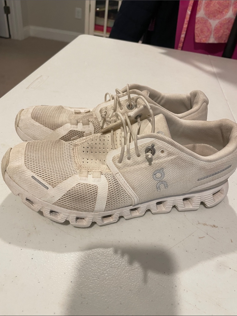 On Running Off-White/Beige Cloud Athletic Shoes